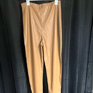 Pretty little thing leather high waisted pants with boot cut .